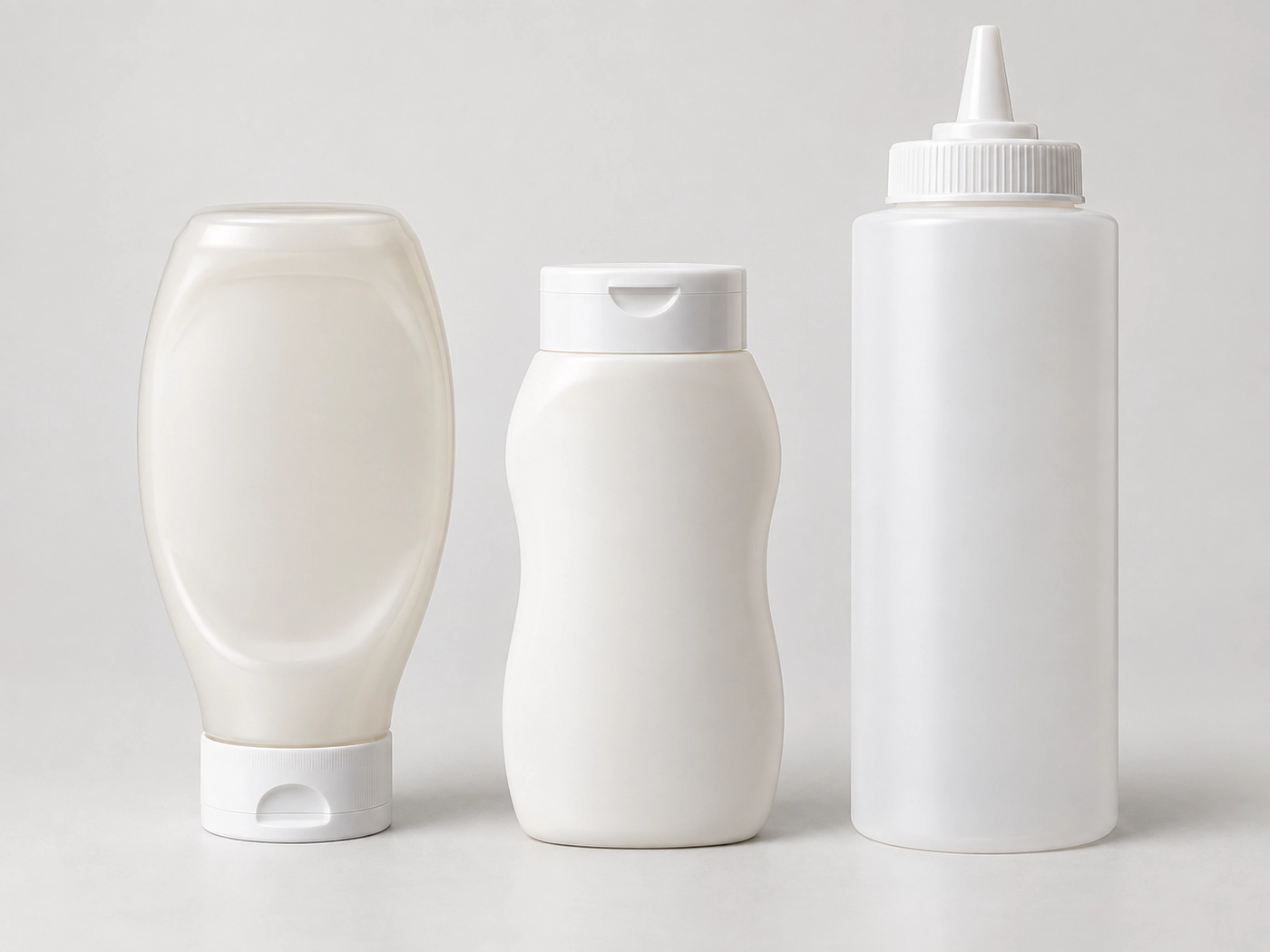 Botellas exprimibles para mayonesa, vista frontal
