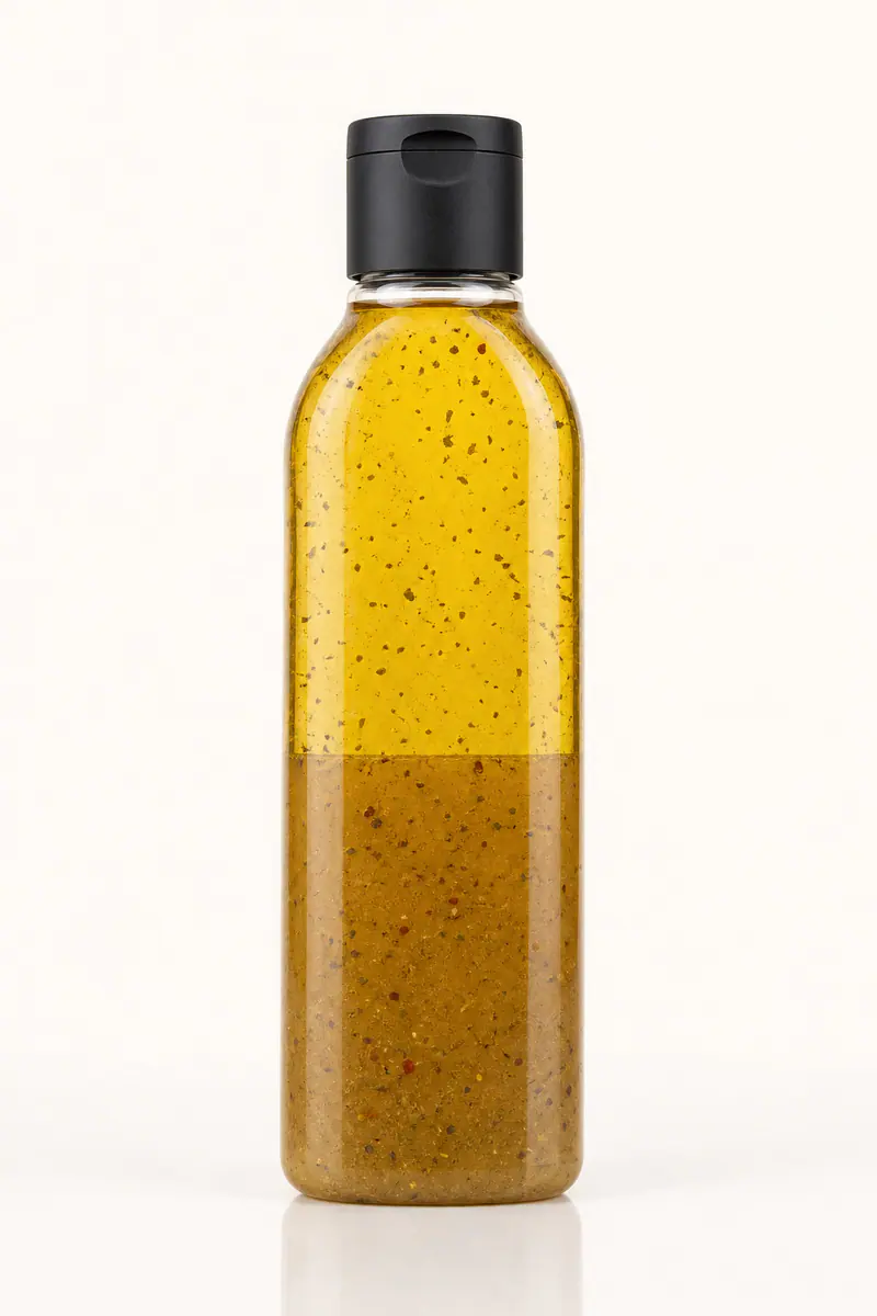 Botellas transparentes para aliño – vista del producto