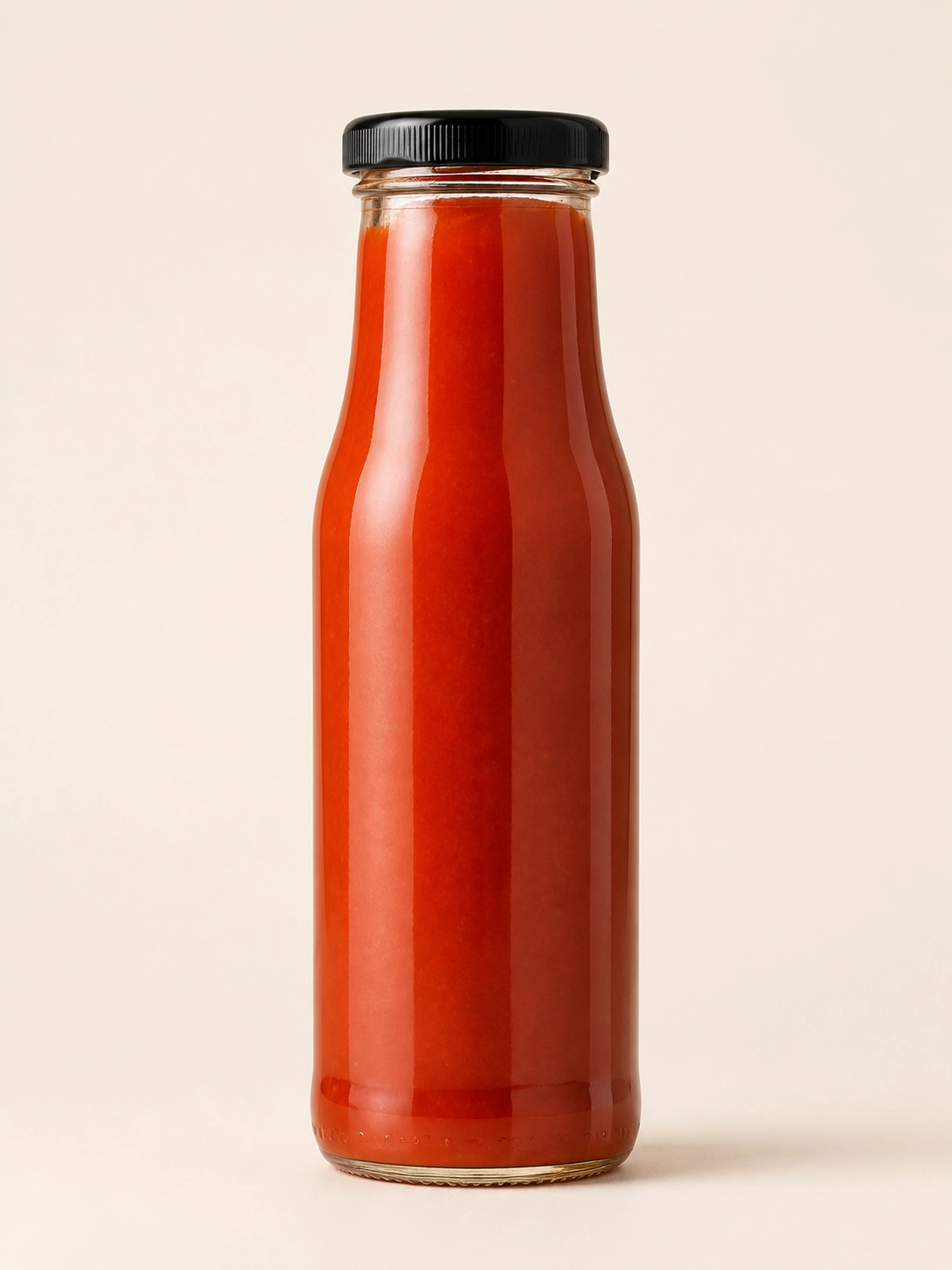Botella de vidrio para salsa tomate 33 cl, vista frontal