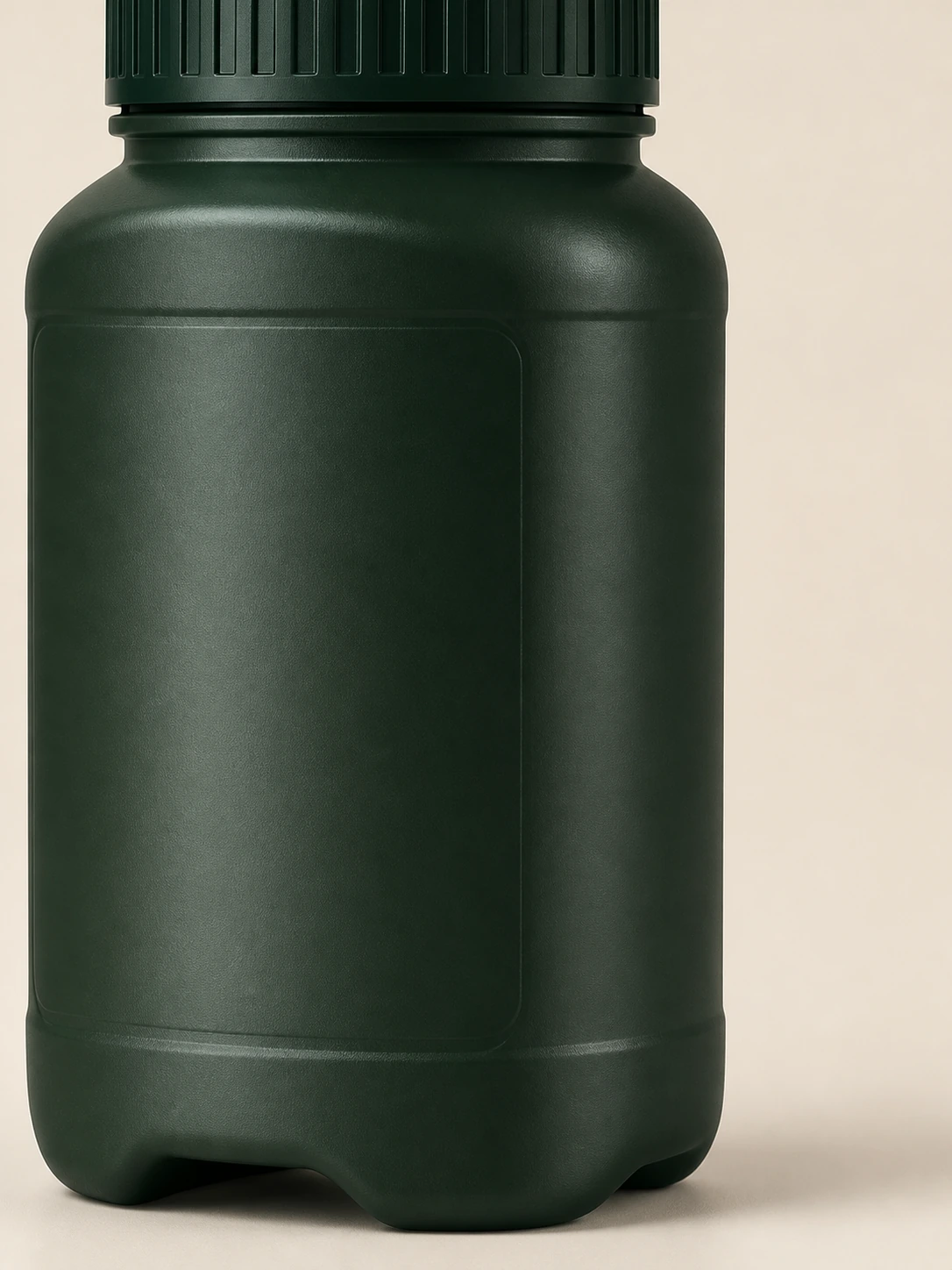 Detalle del material, la superficie y el cuerpo del envase