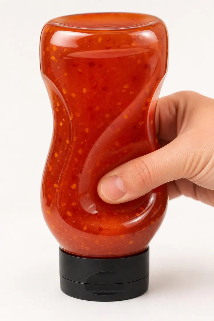 Detalle del material, la superficie y el cuerpo del envase