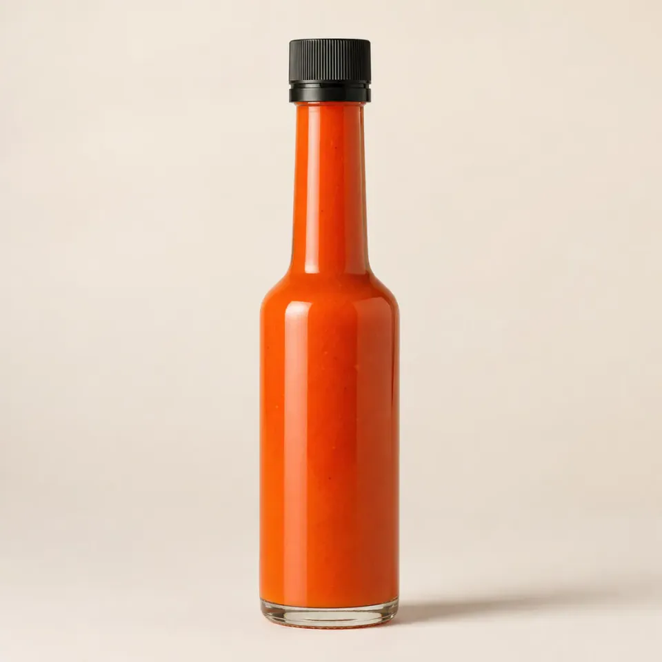 Botellas Woozy de vidrio para salsa picante – vista del producto