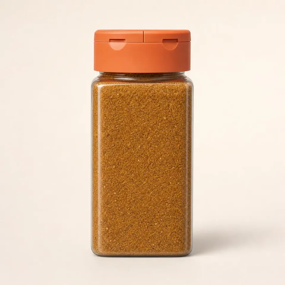 Botellas para especias cuadrados de plástico – vista del producto
